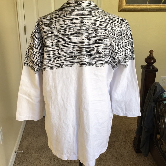 Chico's Linen Blend 3 Buttons Cardigan Jacket Sz 3 - Picture 5 of 8